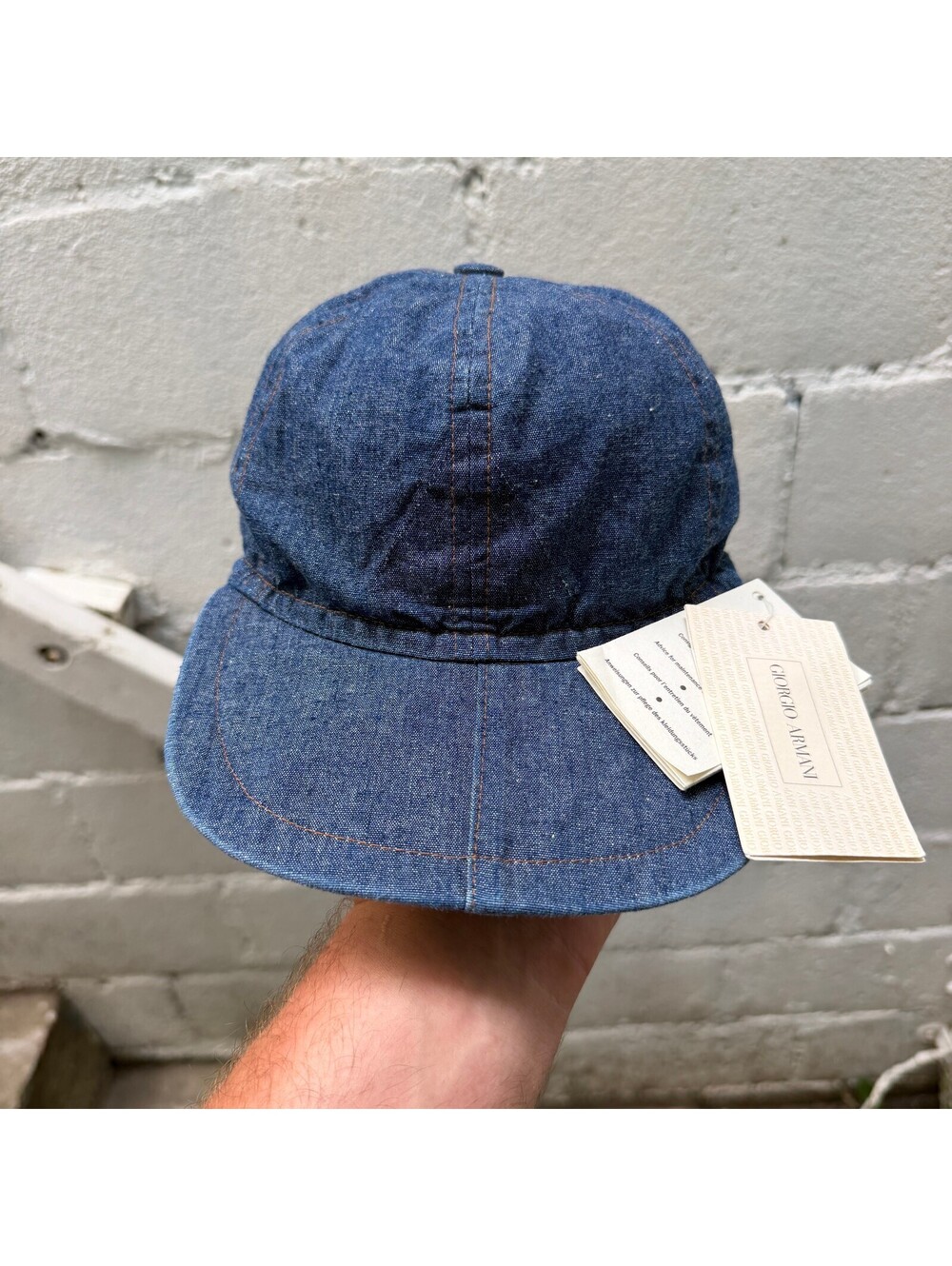 Armani Jeans 90s Chambray Snapback Hat Deadstock